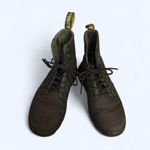Dr. Martens Dark Olive Lace-Up Combat Boots